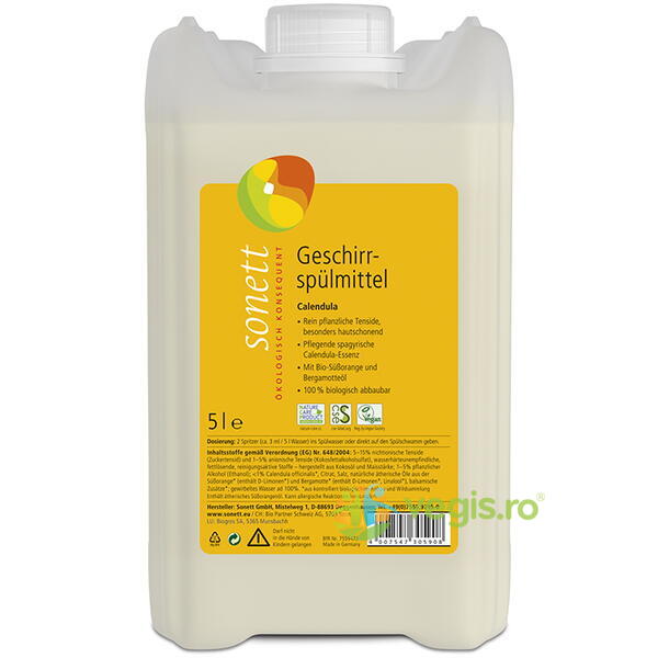 Detergent pentru Spalat Vase cu Galbenele Ecologic/Bio 5L, SONETT, Detergent Vase, 1, Vegis.ro