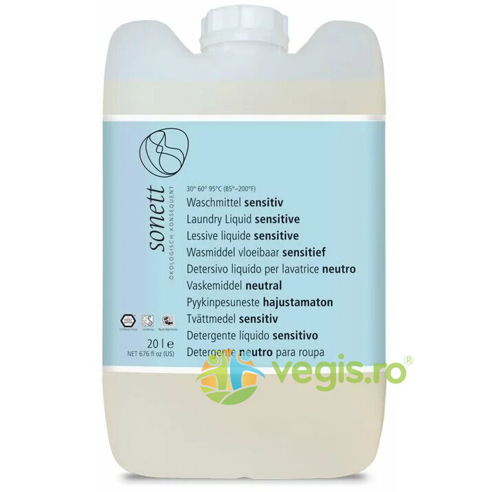 Detergent Lichid pentru Rufe Albe si Colorate Sensitive Ecologic/Bio 10L 10L Detergenti
