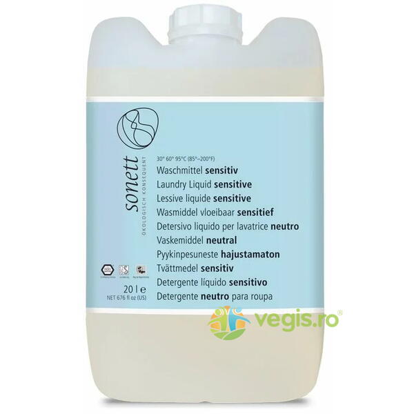 Detergent Lichid pentru Rufe Albe si Colorate Sensitive Ecologic/Bio 10L, SONETT, Detergenti de Rufe, 1, Vegis.ro