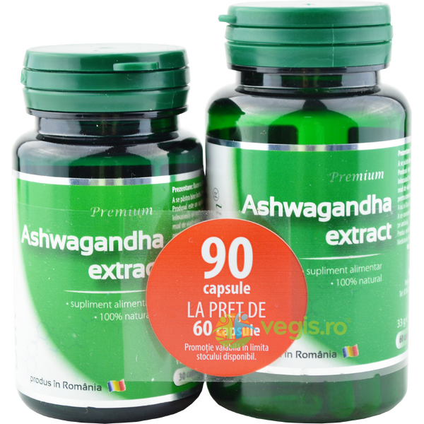 Ashwagandha Extract 90cps la pret de 60cps, DVR PHARM, Capsule, Comprimate, 1, Vegis.ro