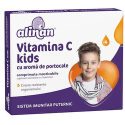 Vitamina C pentru Copii cu Aroma de Portocale Alinan 20cpr masticabile FITERMAN PHARMA