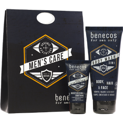 Set Cadou Men's Care: Gel de Dus 3-in-1 pentru Ten, Corp, Par Ecologic/Bio  50ml + Balsam After Shave Hidratant si Calmant Ecologic/Bio 50ml BENECOS