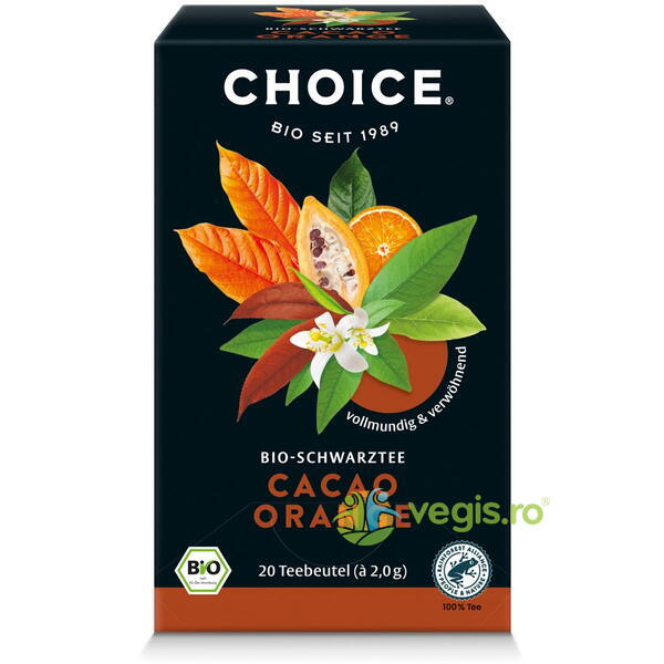 Ceai Negru cu Cacao si Portocale Ecologic/Bio 20dz, CHOICE, Ceaiuri doze, 1, Vegis.ro