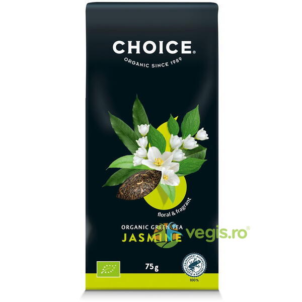 Ceai Verde Jasmin Ecologic/Bio 75g, CHOICE, Ceaiuri vrac, 1, Vegis.ro