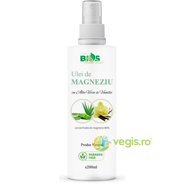 Ulei de Magneziu cu Aloe Vera si Vanilie 200ml, BIOS MINERAL PLANT, Corp, 1, Vegis.ro