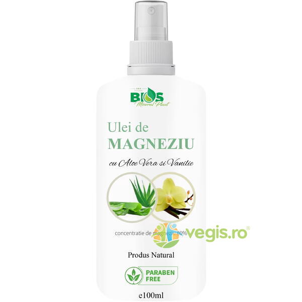 Ulei de Magneziu cu Aloe Vera si Vanilie 100ml, BIOS MINERAL PLANT, Corp, 1, Vegis.ro