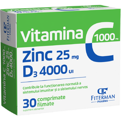 Vitamina C + Zinc +D3 4000UI 30cpr FITERMAN PHARMA