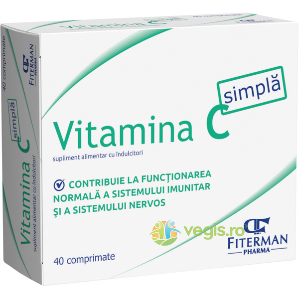 Vitamina C Simpla 180mg 40cpr, FITERMAN PHARMA, Vitamina C, 1, Vegis.ro