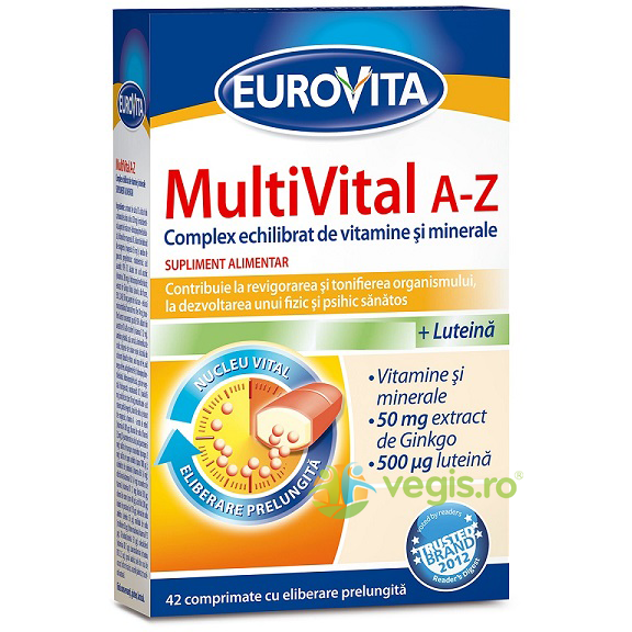 Eurovita Multivital A-Z cu Eliberare Prelungita 42cpr, HIPOCRATE, Capsule, Comprimate, 1, Vegis.ro