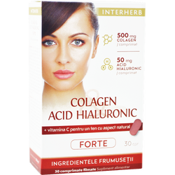 Colagen si Acid Hialuronic Forte 30tb INTERHERB
