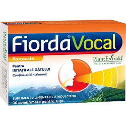 Fiorda Vocal pentru Iritatiile Gatului cu Aroma de Portocale 30cpr PLANTEXTRAKT