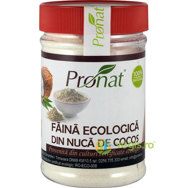 Faina din Nuca de Cocos Ecologica/Bio 130g, PRONAT, Faina, Tarate, Grau, 3, Vegis.ro