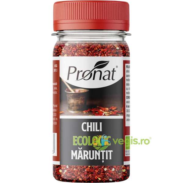 Chili Maruntit Ecologic/Bio 45g, PRONAT, Condimente, 1, Vegis.ro