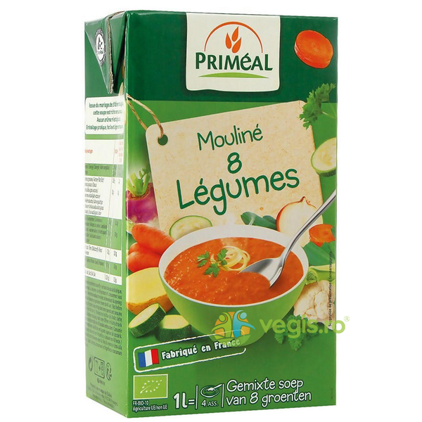 Supa Crema cu 8 Legume Ecologica/Bio 1L, PRIMEAL, Alimente BIO/ECO, 1, Vegis.ro