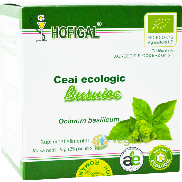 Ceai de Busuioc Ecologic/Bio 25dz, HOFIGAL, Ceaiuri doze, 1, Vegis.ro