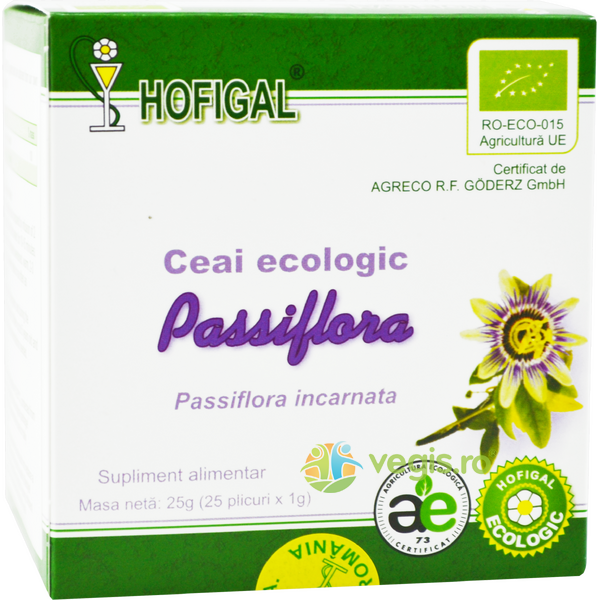 Ceai de Passiflora Ecologic/Bio 25dz, HOFIGAL, Ceaiuri doze, 1, Vegis.ro