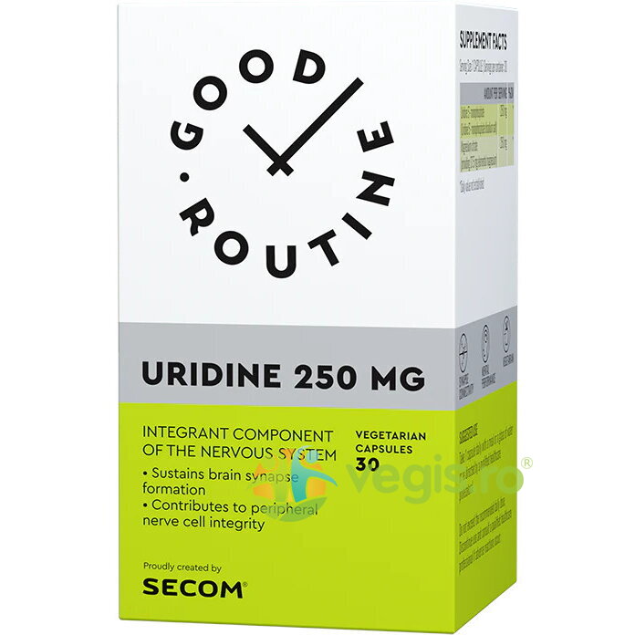 Uridine 250mg 30cps vegetale Secom, 250mg Capsule, Comprimate