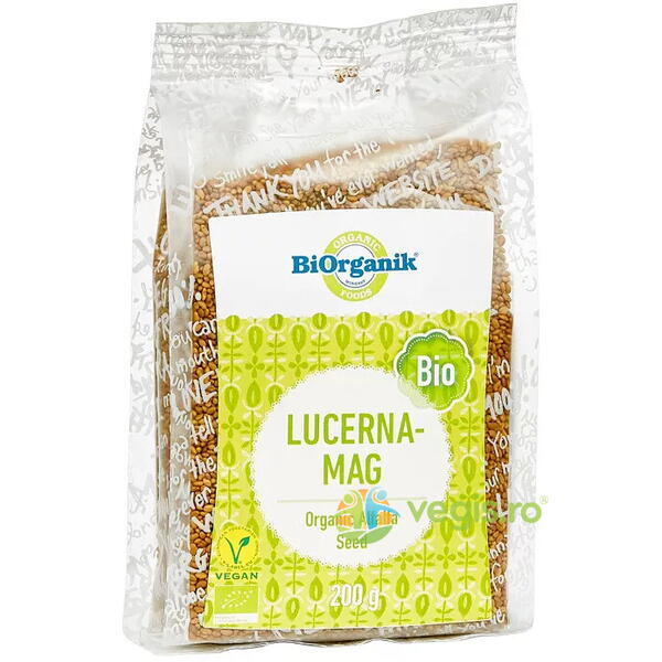 Seminte de Lucerna (Alfafla) pentru Germinat 200g Ecologice/Bio, BIORGANIK, Seminte de cultivat/germinat, 1, Vegis.ro