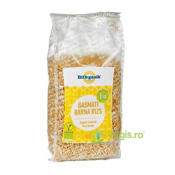 Orez Basmati Brun Ecologic/Bio 500g, BIORGANIK, Cereale boabe, 1, Vegis.ro