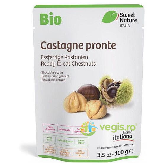 Castane Decojite Gata de Mancat Ecologice/Bio 100g, SWEET NATURA, Fructe uscate, 1, Vegis.ro