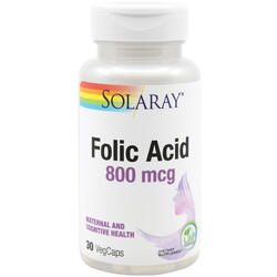 Folic Acid 30cps vegetale Secom, SOLARAY