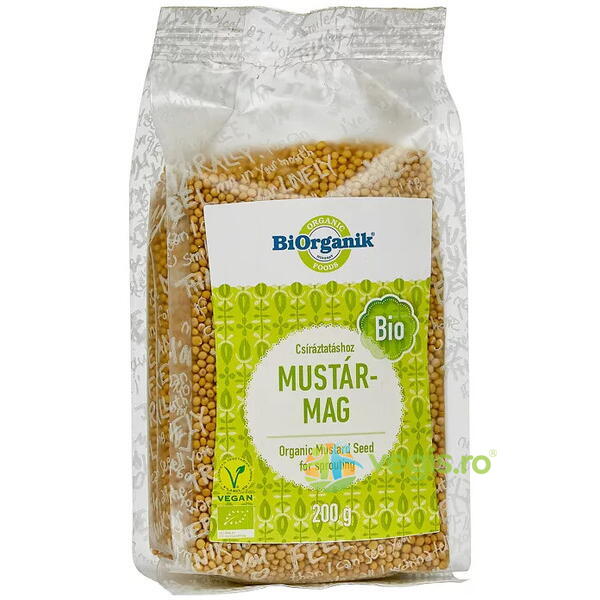 Seminte de Mustar pentru Germinat Ecologice/Bio 200g, BIORGANIK, Seminte de cultivat/germinat, 1, Vegis.ro