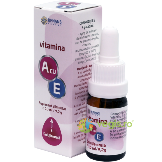 Vitamina A cu E 10ml, RENANS PHARMA, Suplimente Lichide, 1, Vegis.ro