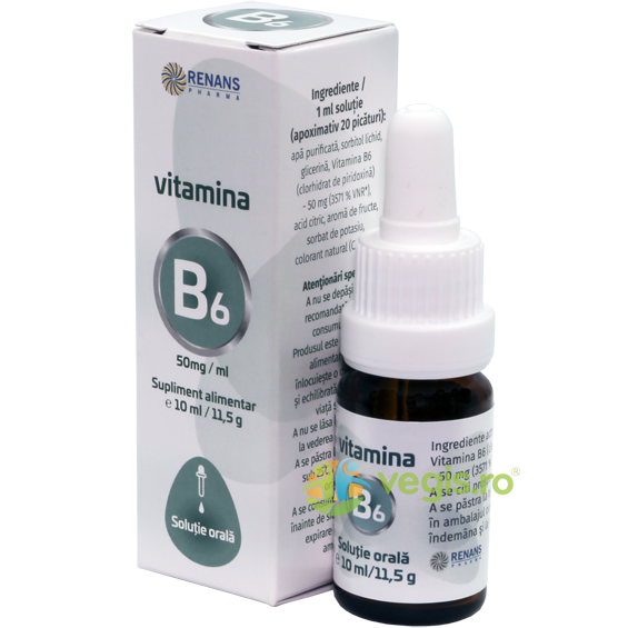 Vitamina B6 50mg/ml 10ml, RENANS PHARMA, Suplimente Lichide, 1, Vegis.ro