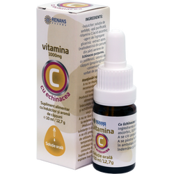 Vitamina C 1000mg + Echinacea Solutie Orala cu Aroma de Capsuni 10ml RENANS PHARMA