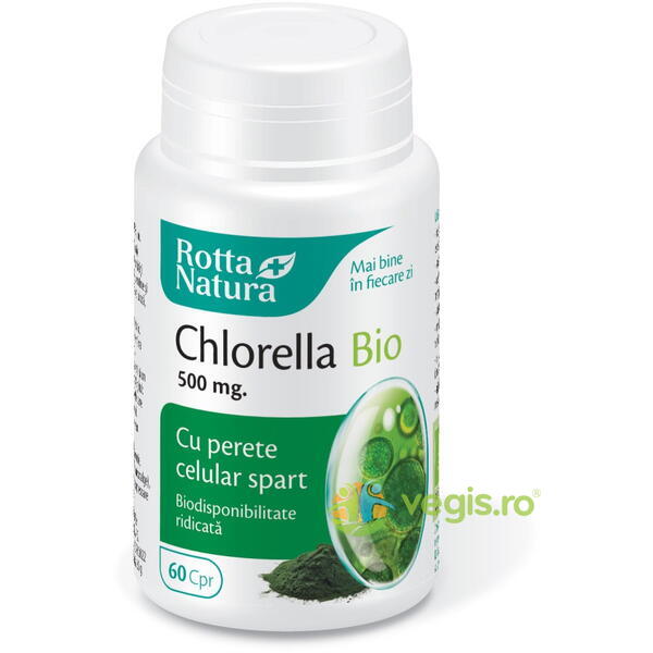 Chlorella 500mg Ecologica/Bio 60cpr, ROTTA NATURA, Remedii Capsule, Comprimate, 1, Vegis.ro