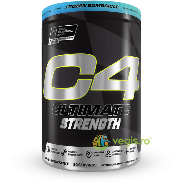 Cellucor C4 Ultimate Strenght Pre-Workout - Formula Avansata pentru Forta cu Aroma de Frozen Bombsicle 550g, NUTRABOLT, Nutritie sportiva, 2, Vegis.ro