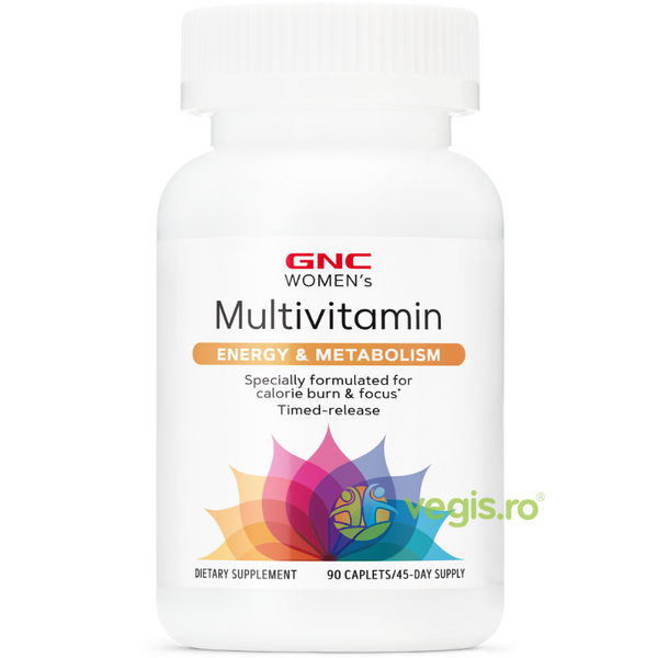 Complex de Multivitamine pentru Femei Women's Multivitamin Energy & Metabolism 90tb, GNC, Capsule, Comprimate, 8, Vegis.ro