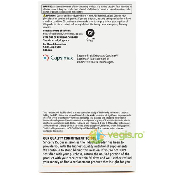 Complex de Multivitamine pentru Femei Women's Multivitamin Energy & Metabolism 90tb, GNC, Capsule, Comprimate, 8, Vegis.ro