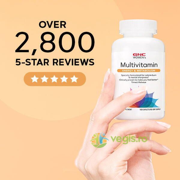 Complex de Multivitamine pentru Femei Women's Multivitamin Energy & Metabolism 90tb, GNC, Capsule, Comprimate, 8, Vegis.ro