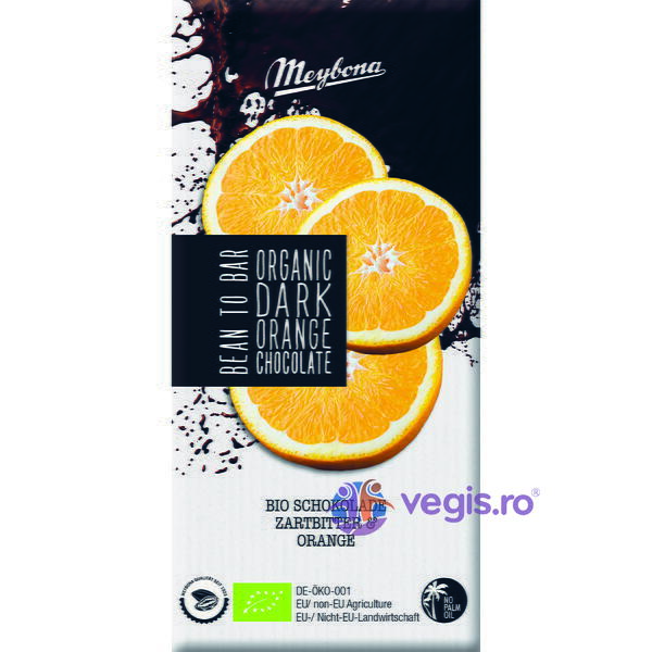 Ciocolata Neagra cu Portocale Ecologica/Bio 100g, MEYBONA, Ciocolata, 1, Vegis.ro