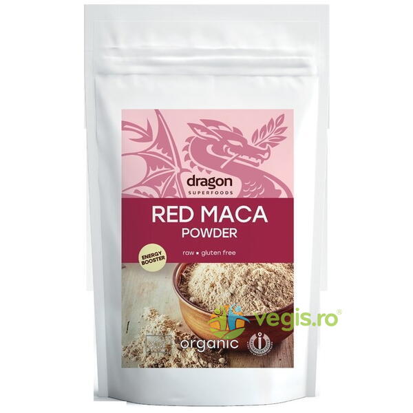 Pudra de Maca Rosie Raw fara Gluten Ecologica/Bio 100g, DRAGON SUPERFOODS, Pulberi & Pudre, 1, Vegis.ro
