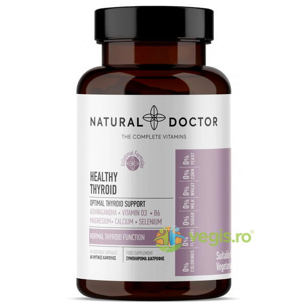 Healthy Thyroid - Functionarea Normala a Tiroidei 60cps vegetale, NATURAL DOCTOR, Capsule, Comprimate, 2, Vegis.ro