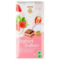 GEPA The Fair Trade Company, Ciocolata Duo cu Iaurt si Capsuni Ecologica/Bio 80g, Vegis.ro