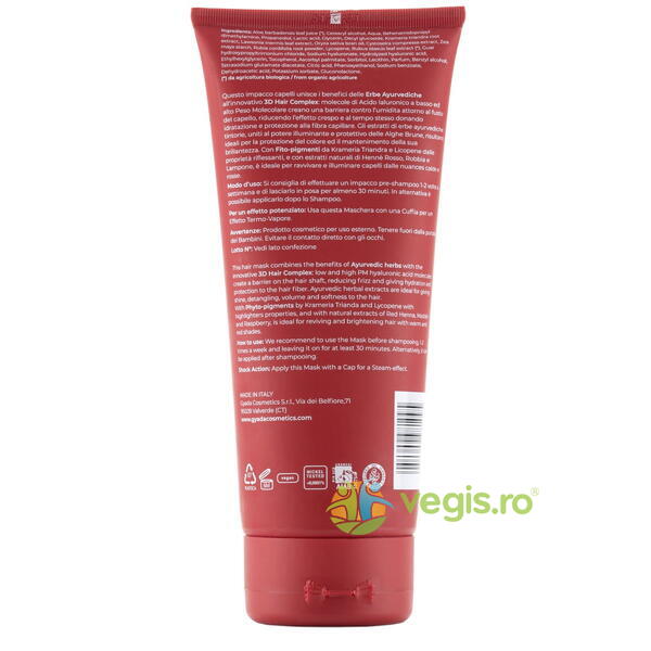 Masca de Par Revitalizanta pentru Par Roscat cu Acid Hialuronic si Manjistha 200ml, GYADA COSMETICS, Cosmetice Par, 2, Vegis.ro