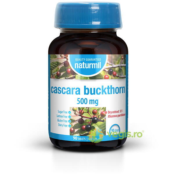 Cascara Buckthorn 500mg 90tb, NATURMIL, Capsule, Comprimate, 1, Vegis.ro