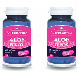 Pachet Aloe Ferox 60cps+60cps (50% reducere la al doilea produs) HERBAGETICA