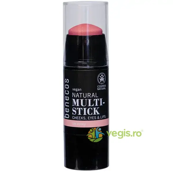 Multi-Stick 3 in 1 Fard, Ruj si Blush Be Rosey 4.8g, BENECOS, Machiaje naturale, 3, Vegis.ro