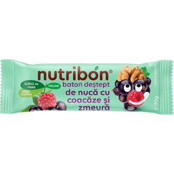 TRANSILVANIA NUTS, Baton cu Nuca, Coacaze si Zmeura fara Gluten Nutribon 30g, Vegis.ro