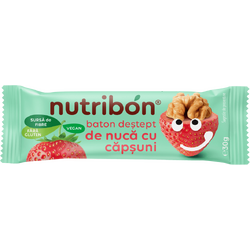 TRANSILVANIA NUTS, Baton cu Nuca si Capsuni fara Gluten Nutribon 30g, Vegis.ro