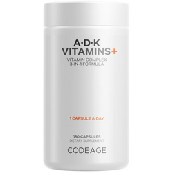 A-D-K Vitamin Supplement Formula pentru o Piele Sanatoasa, Oase Puternice si Sistem Imunitar Activ 180cps CODEAGE