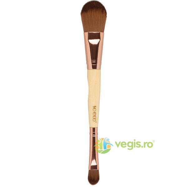 Pensula pentru Fond de Ten si Concealer cu Capat Dublu 1buc, SO ECO, Machiaje naturale, 5, Vegis.ro