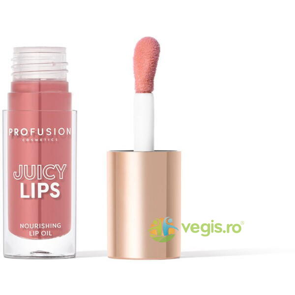 Ulei de Buze Hranitor si Nuanta Radiant Rose, Juicy Lip Tint 4.5ml, PROFUSION COSMETICS, Machiaje naturale, 9, Vegis.ro