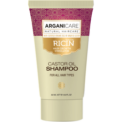 Sampon pentru Stimularea Cresterii Parului cu Ulei de Ricin Travel Size 50ml ARGANICARE