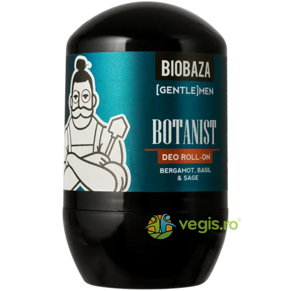 Deodorant Roll-On pe Baza de Bicarbonat de Sodiu cu Ulei de Bergamota, Busuioc si Extract de Salvie Botanist 50ml, BIOBAZA, Cosmetice barbati, 2, Vegis.ro