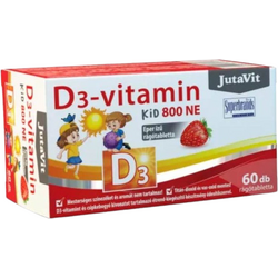 Vitamina D 800NE pentru Copii cu Aroma de Capsuni 60tb masticabile JUTAVIT